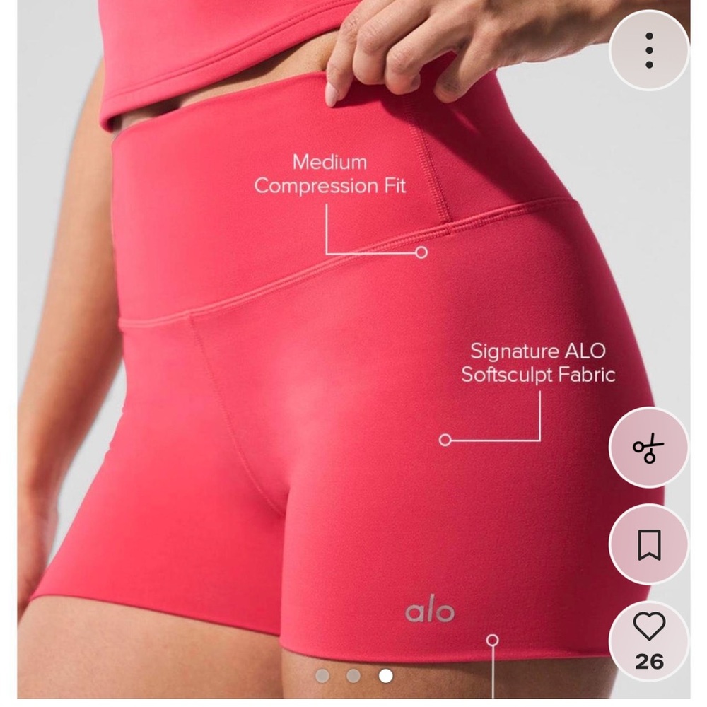 ALO Yoga Softsculpt High-Rise Bike Shorts in Candy Red